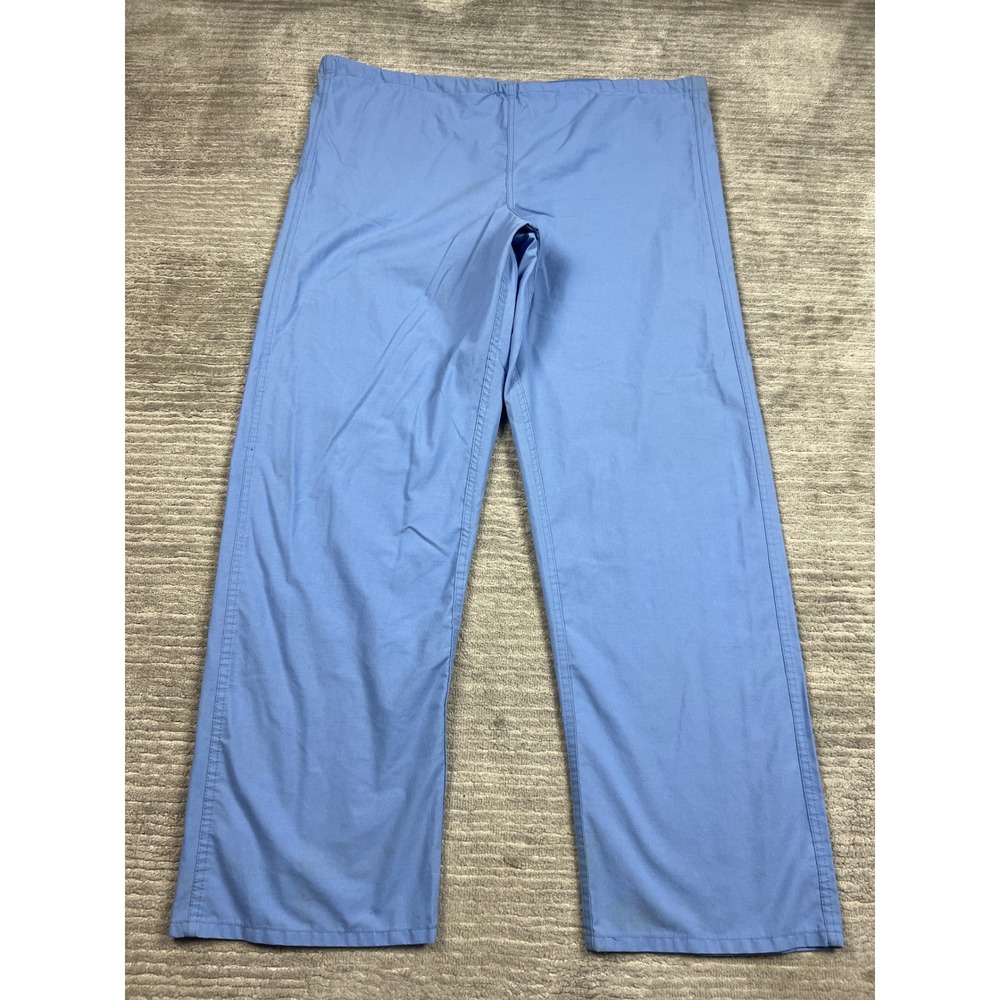 Medline Scrub Pants Unisex Large Blue AngelStat Reversible Straight Leg